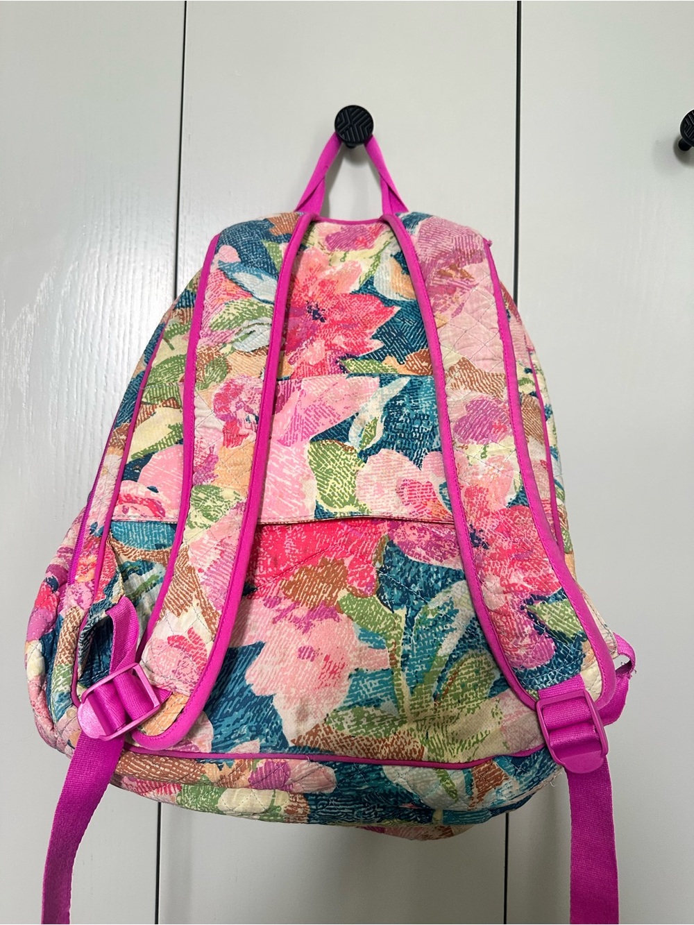 Vera Bradley Multicolor Pink Floral Quilted Backpack - Picture 2 of 6